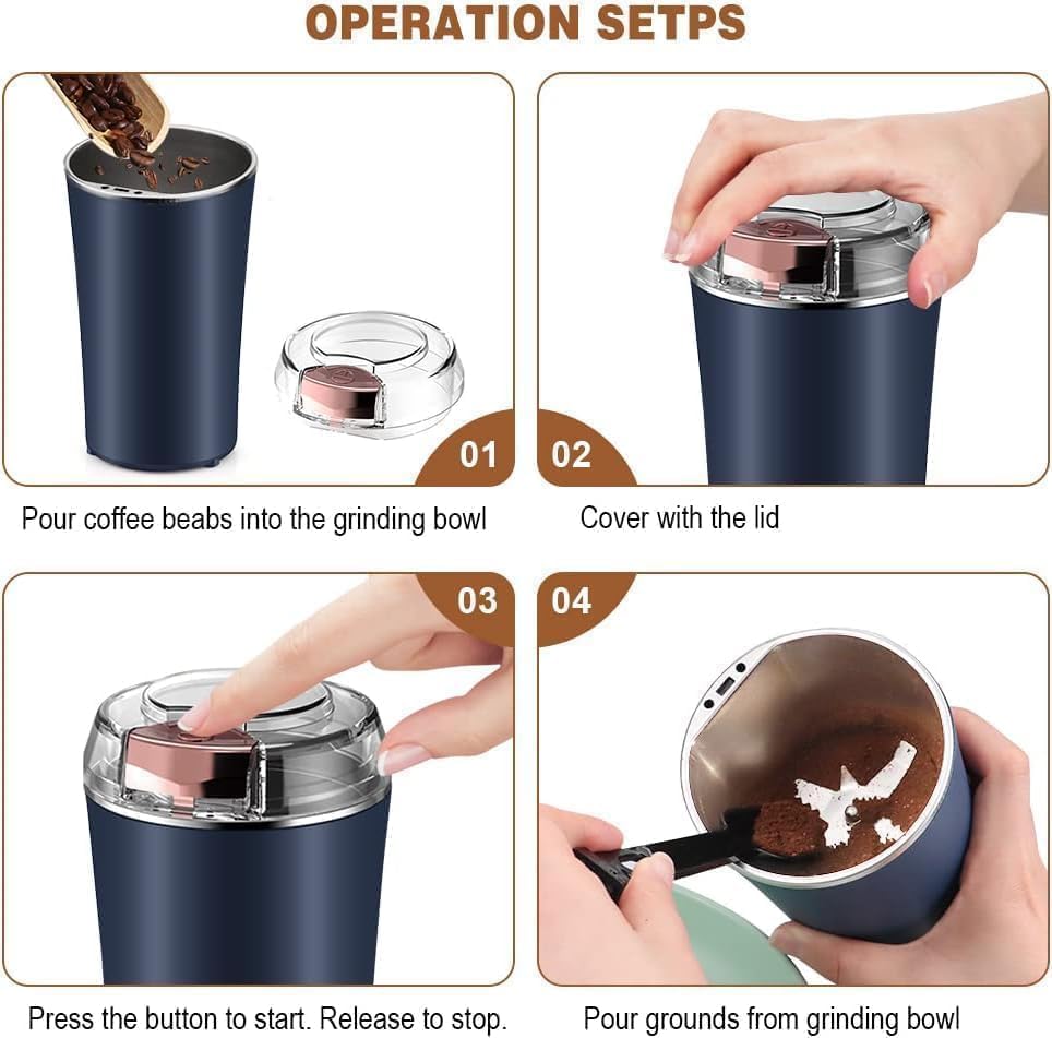 Portable Electric Grinder(250 ML) Spice & Coffee Bean Grinder