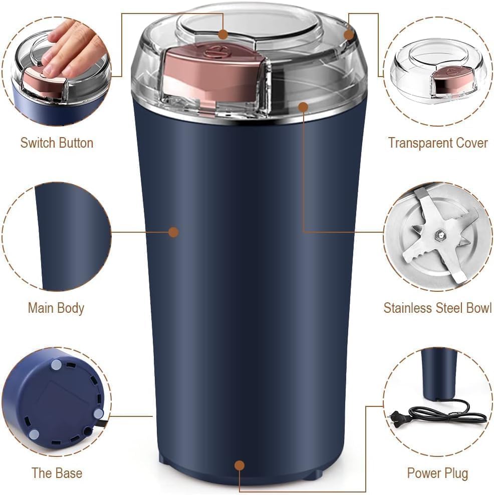 Portable Electric Grinder(250 ML) Spice & Coffee Bean Grinder