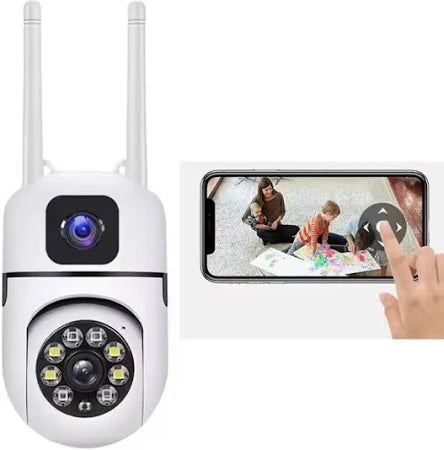 Mini Dual Lens/Screen 2in1 PTZ+Bullet 5+5MP Full HD 1080 WiFi Wireless Indoor Camera