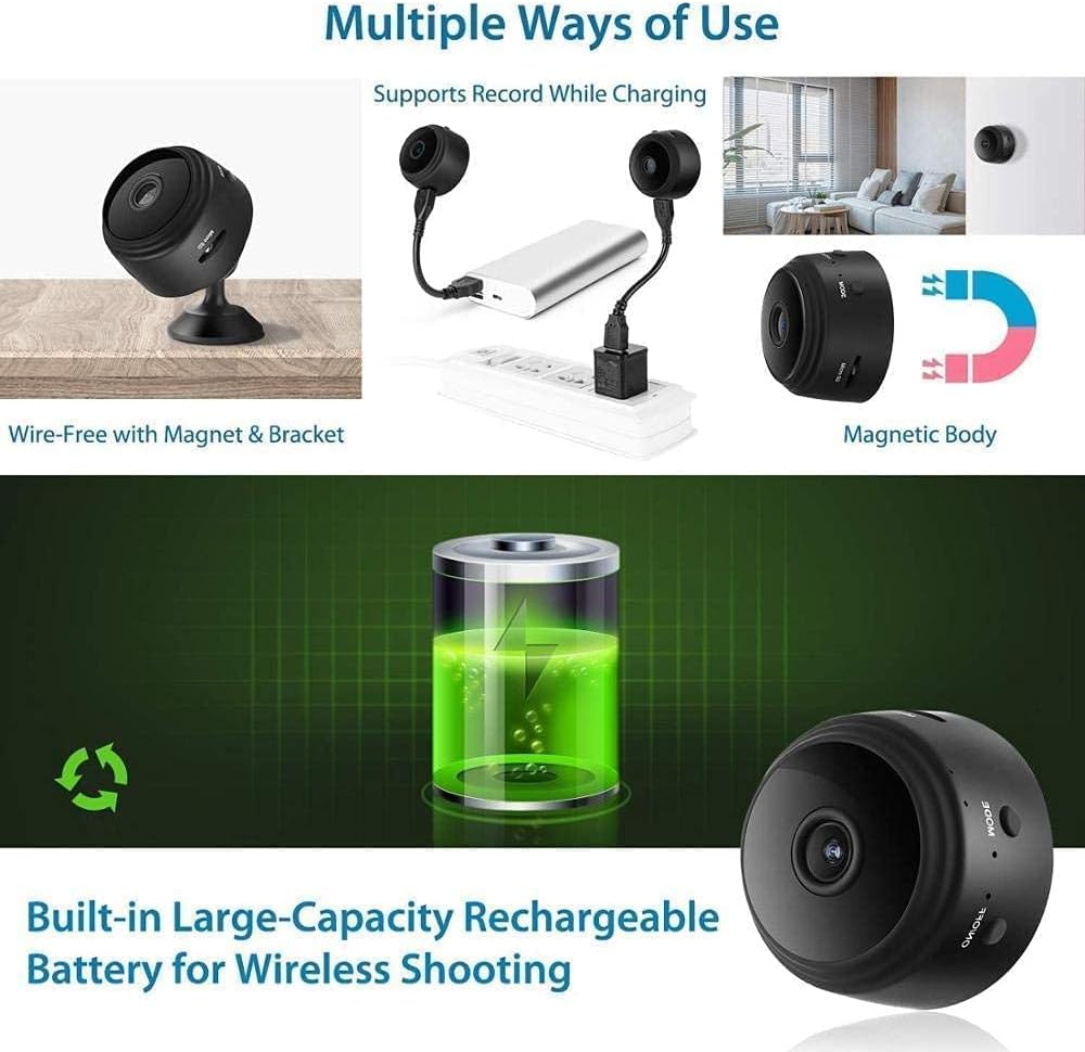 Wireless HD Camera |  Full HD Wi-Fi Wireless Security Camera| A9 1080P Mini Hidden Spy Camera |