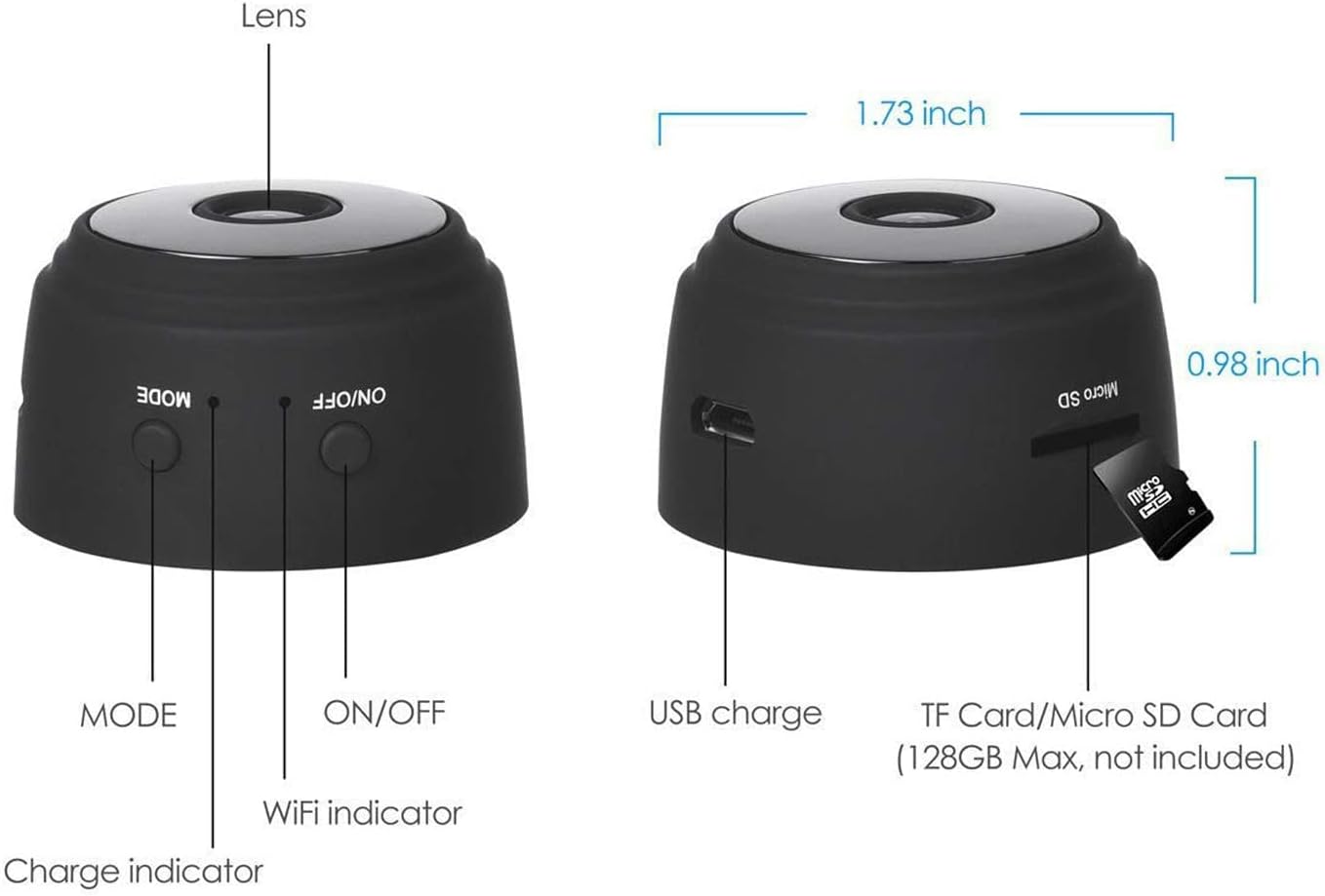 Wireless HD Camera |  Full HD Wi-Fi Wireless Security Camera| A9 1080P Mini Hidden Spy Camera |