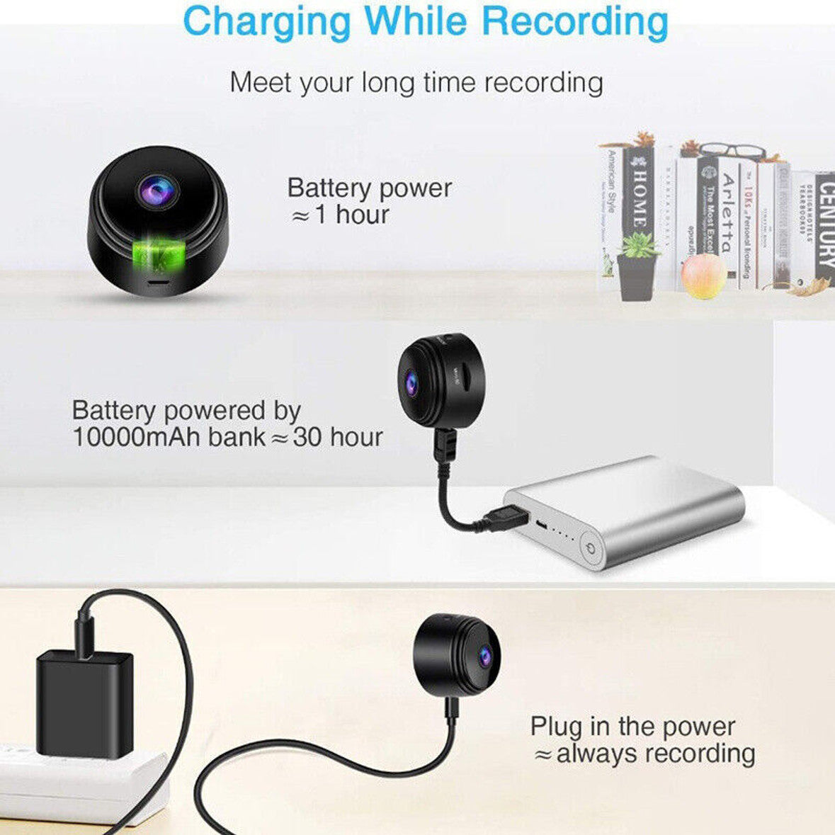 Wireless HD Camera |  Full HD Wi-Fi Wireless Security Camera| A9 1080P Mini Hidden Spy Camera |