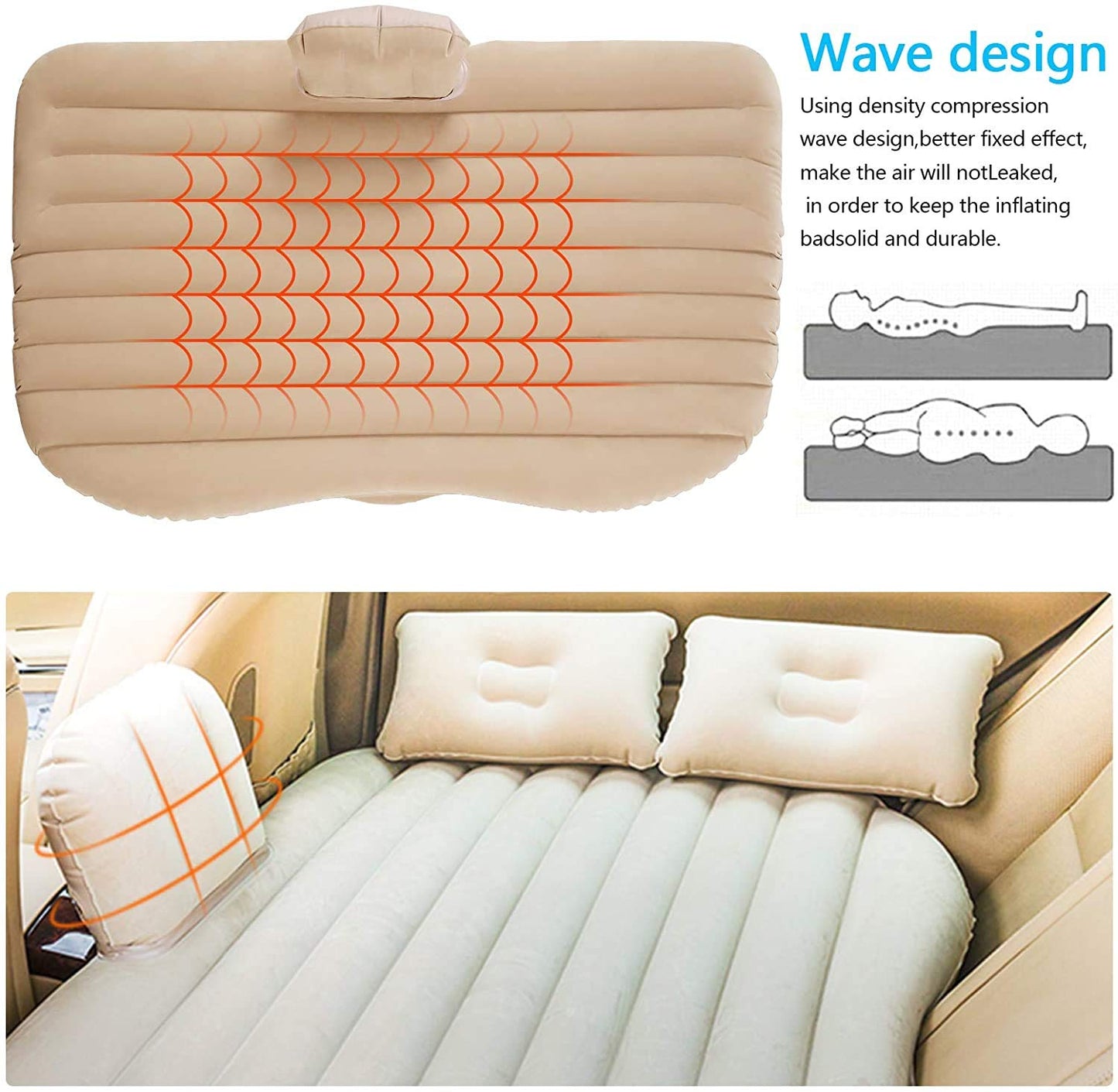 Premium Car Inflatable Bed |Quick Inflatable Back Seat