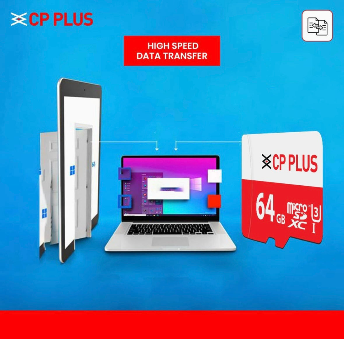 CP PLUS CP-NM64 64 GB MicroSD Card Class 10 70
MB/s Memory Card Compatible with Camera, Mobile, Tablet