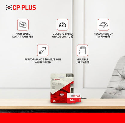 CP PLUS CP-NM64 64 GB MicroSD Card Class 10 70
MB/s Memory Card Compatible with Camera, Mobile, Tablet